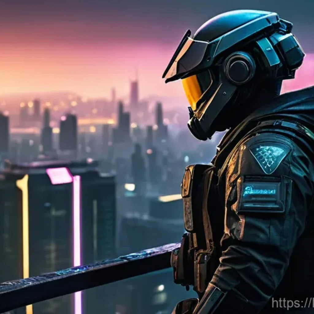 새로운 FPS 게임 출시 일정 - A male protagonist, equipped with sleek, advanced tactical armor and a helmet that fully conceals hi...