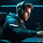 Home 10 FPS 게임에서 중요한 설정값 조정법 - **Prompt 1: The Focused Apex Predator**
"A male professional gamer, mid-twenties, with an intens...