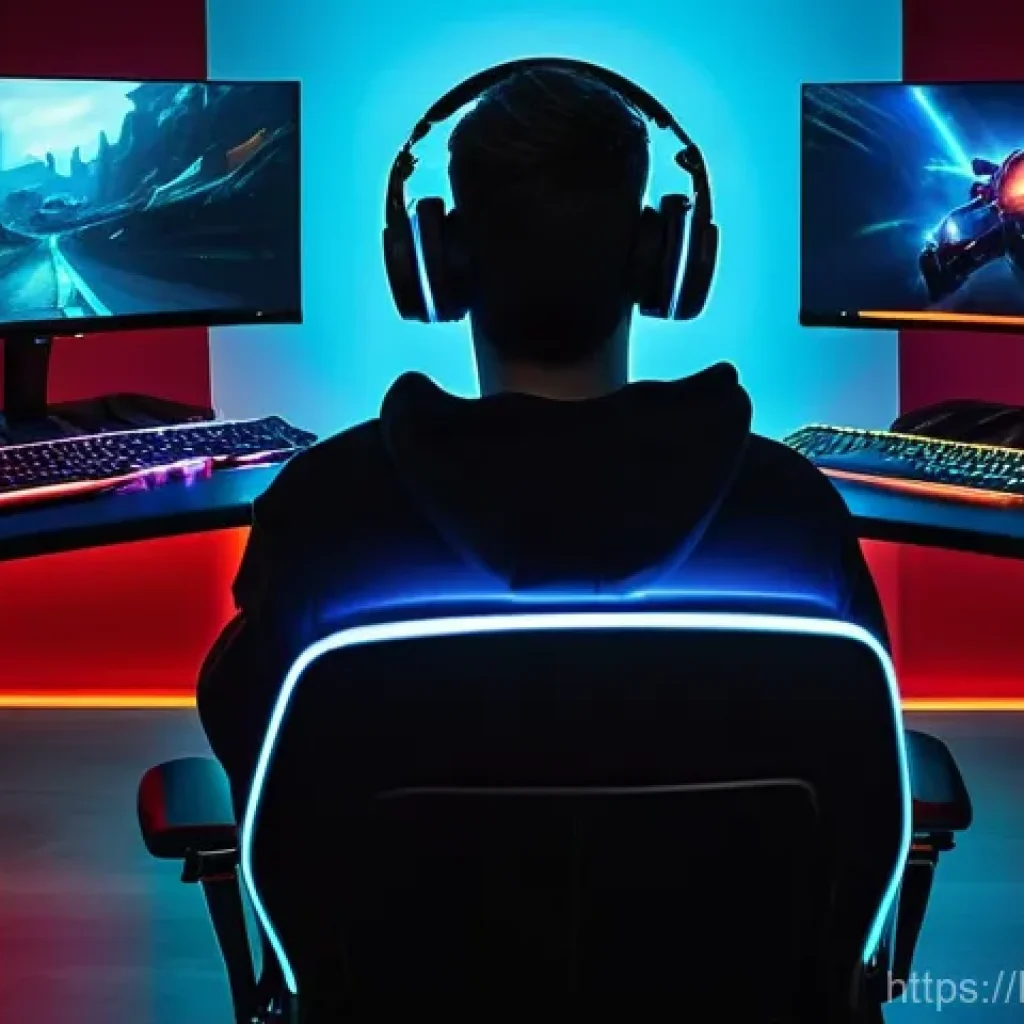 레이저 기반 FPS 주변기기 리뷰 - **Prompt: "A focused, determined young gamer, approximately 20-25 years old, engaged in an intense F...