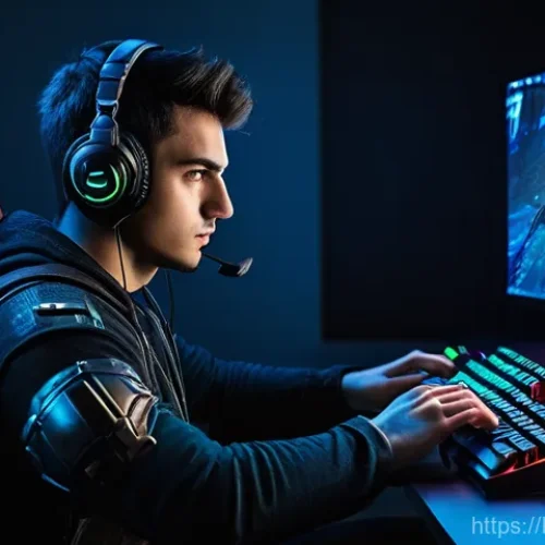 Home 20 플랫폼별 FPS 게임 추천 리스트 - **Prompt:** A young male gamer, in his early twenties, completely engrossed in a high-fidelity first...